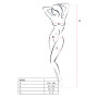 Бодістокінг Passion BS053 white, комбінезон, імітація панчох і пояса