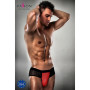Розпродаж!!! Чоловічі трусики з червоним гульфіком Passion 007 THONG red S/M