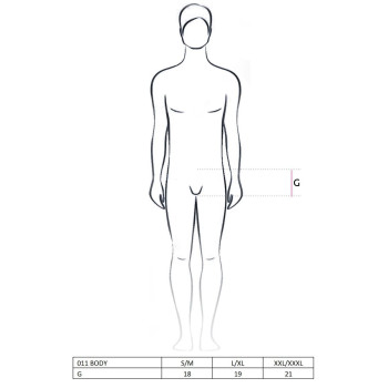 Распродажа!!! Мужское боди с очень глубоким декольте Passion 011 BODY black S/M