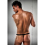 Распродажа!!! Мужские стринги с блестящим гульфиком Passion 015 THONG silver XXL/XXXL