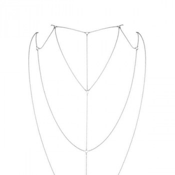 Цепочка для спины Bijoux Indiscrets Magnifique Back and Cleavage Chain - Silver, украшение для тела