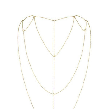 Цепочка для спины Bijoux Indiscrets Magnifique Back and Cleavage Chain - Gold, украшение для тела