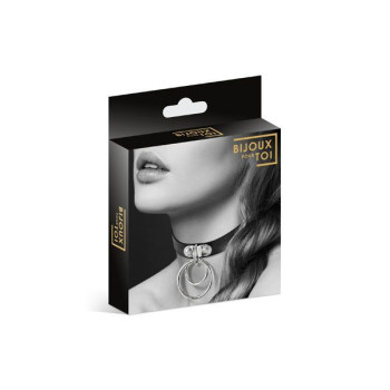 Чокер з двома кільцями Bijoux Pour Toi - TWO RINGS, екошкіра