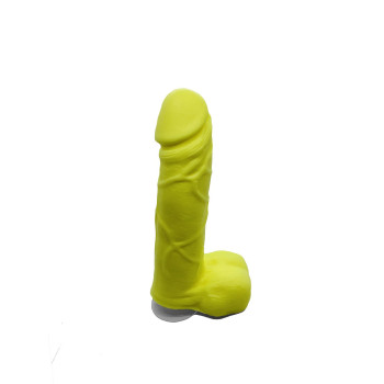 Крафтовое мыло-член с присоской Чистый Кайф Yellow size M, натуральное