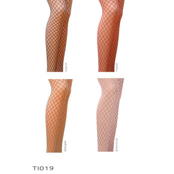 Колготки в сеточку без выделенных трусиков Passion TI019 nero 1/2 (fishnet) типа Кабаретка
