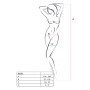 Сітчастий бодістокінг Passion BS062 One Size, White, комбінезон, імітація панчіх, відкритий доступ