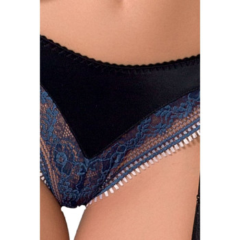 Кружевной комплект белья Passion GISELE SET L/XL Black, бюстгальтер, трусики с пажами
