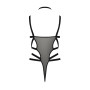 Боді-монокіні Passion HAGAR BODY S/M black, сітка, стрепи подвійні бретелі, чашки з кісточками