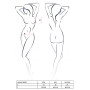 Боді-монокіні Passion HAGAR BODY S/M black, сітка, стрепи подвійні бретелі, чашки з кісточками