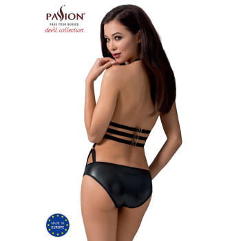 Сексуальное боди-монокини Passion LAMIS BODY L/XL black, стрепы, блестящая ламе