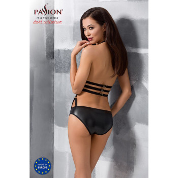 Сексуальное боди-монокини Passion LAMIS BODY L/XL black, стрепы, блестящая ламе