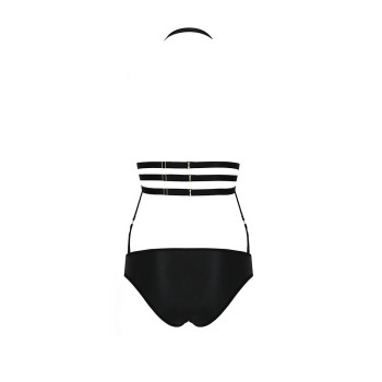 Сексуальное боди-монокини Passion LAMIS BODY L/XL black, стрепы, блестящая ламе