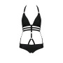 Сексуальне боді-монокіні Passion LAMIS BODY XXL/XXXL black, стрепи, блискуча ламе