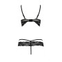 Комплект білизни зі стреп Passion SARIA SET XXL/XXXL Black, відкритий доступ, відкрита чашка, мережи