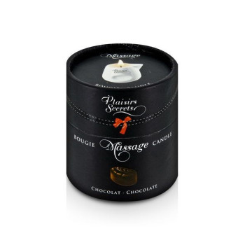 Масажна свічка Plaisirs Secrets Chocolate (80 мл) подарункова упаковка, керамічний посуд