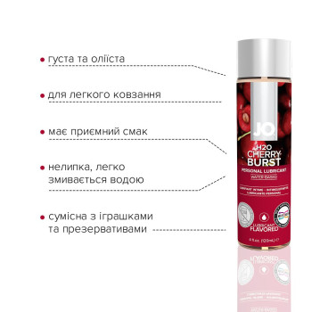 Змазка на водній основі System JO H2O — Cherry Burst (120 мл) без цукру, рослинний гліцерин