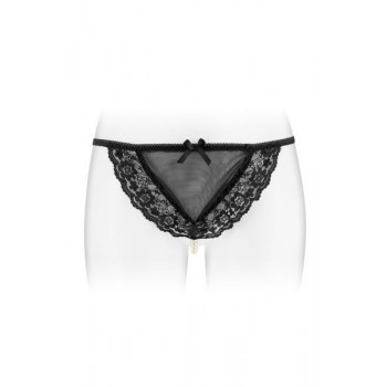 Трусики-стрінги з перлинною ниткою Fashion Secret KATIA Black