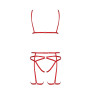 Комплект білизни MAGALI SET OpenBra red L/XL - Passion Exclusive: стрепи: ліф, трусики і пояс