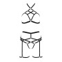 Комплект белья MORGAN SET OpenBra black L/XL - Passion Exclusive: стрэпы: трусики, лиф, пояс