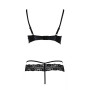 Комплект білизни NORTH SET black L/XL - Passion Exclusive: ліф і трусики з елементами під латекс