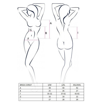 Розпродаж!!! Корсет з пажами BRIDA CORSET red XXL/XXXL - Passion Exclusive, трусики, шнурівка
