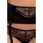 Комплект білизни BRIDA SET OpenBra black XXL / 3XL - Passion Exclusive трусики-танга, пояс, відкрити