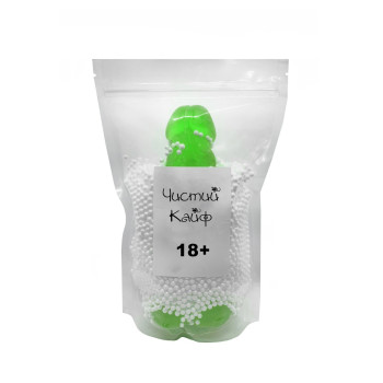 Крафтовое мыло-член с присоской Чистый Кайф Green size XL, натуральное