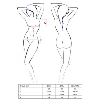 Комплект білизни OFELIA SET OpenBra white S/M - Passion: стрінги, відкритий ліф, широкий пояс