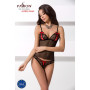 Комплект белья MELISSA SET black XXL/XXXL - Passion: лиф-сорочка со шнуровкой и трусики