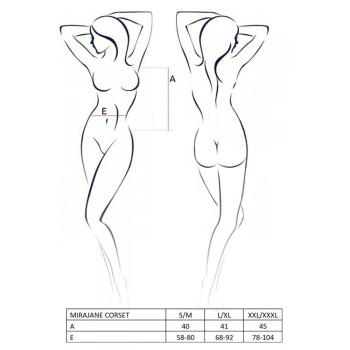 Полупрозрачный корсет Passion Exclusive Mirajane Corset XXL/XXXL, черный