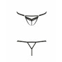 Откровенные трусики-стрепы с кружевом Passion Exclusive SOLON THONG L/XL black