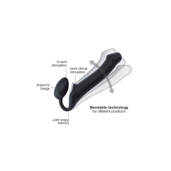 Безремінний страпон Strap-On-Me Black XL, повністю регульований, діаметр 4,5 см