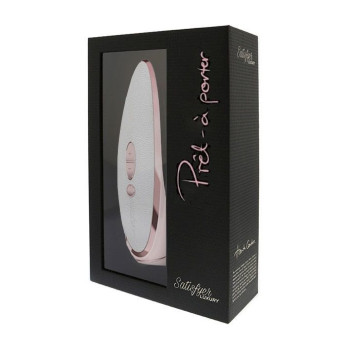 Люксовий вакуумний стимулятор Satisfyer Luxury Pret-a-Porter White зі вставкою з шкіри