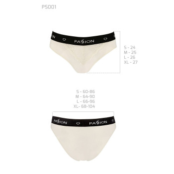 Трусики с широкой резинкой и кружевом Passion PS001 PANTIES ecru, size XL