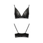 Еластичний топ з мереживом Passion PS001 TOP black, size L