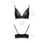 Эластичный топ с кружевом Passion PS001 TOP black, size XL