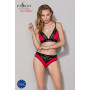 Эластичный топ с кружевом Passion PS001 TOP red-black, size L