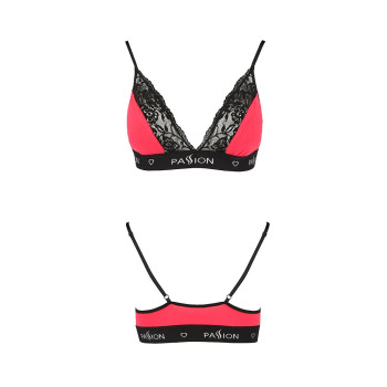 Эластичный топ с кружевом Passion PS001 TOP red-black, size S