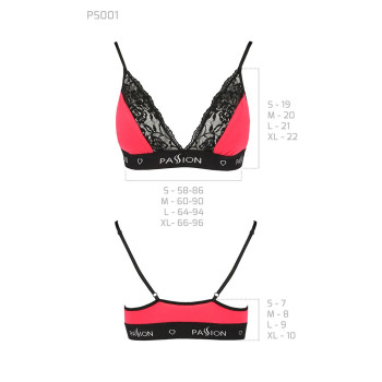 Эластичный топ с кружевом Passion PS001 TOP red-black, size S