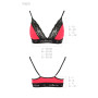 Эластичный топ с кружевом Passion PS001 TOP red-black, size S