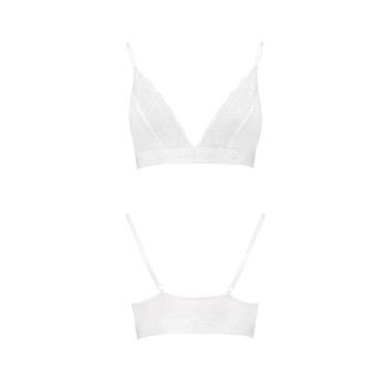 Эластичный топ с кружевом Passion PS001 TOP white, size XL