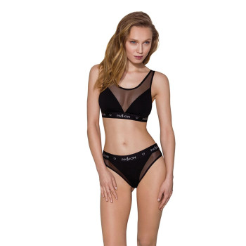 Топ с прозрачной вставкой Passion PS002 TOP black, size M