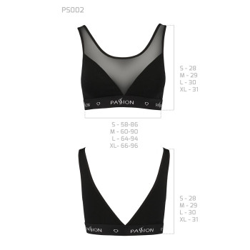 Топ с прозрачной вставкой Passion PS002 TOP black, size M