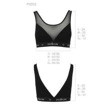 Топ с прозрачной вставкой Passion PS002 TOP black, size S