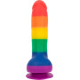 Райдужний фалоімітатор ADDICTION - JUSTIN - 8 "- RAINBOW, 20,3 см, силікон, вібропуля в подарунок