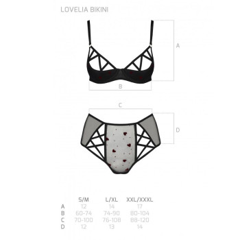 Эротический комплект с рисунком LOVELIA BIKINI black L/XL - Passion
