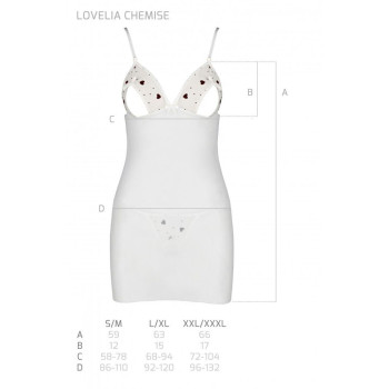 Сорочка з вирізами на грудях + стрінги LOVELIA CHEMISE white S/M - Passion
