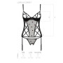 Корсет з підв'язками + стрінги LOVELIA CORSET black XXL/XXXL - Passion