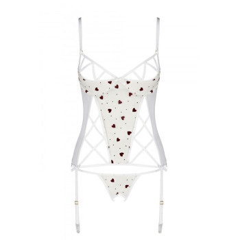 Корсет з підв'язками + стрінги LOVELIA CORSET white L/XL - Passion