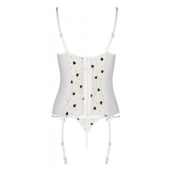 Корсет з підв'язками + стрінги LOVELIA CORSET white S/M - Passion